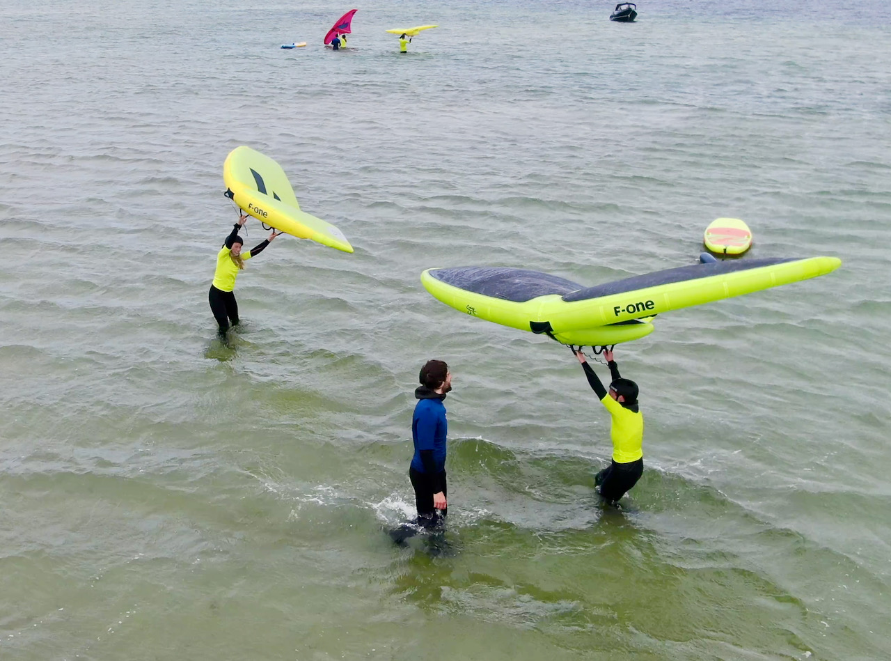 Die Dronenaufname Wingsurfen Fehmarn