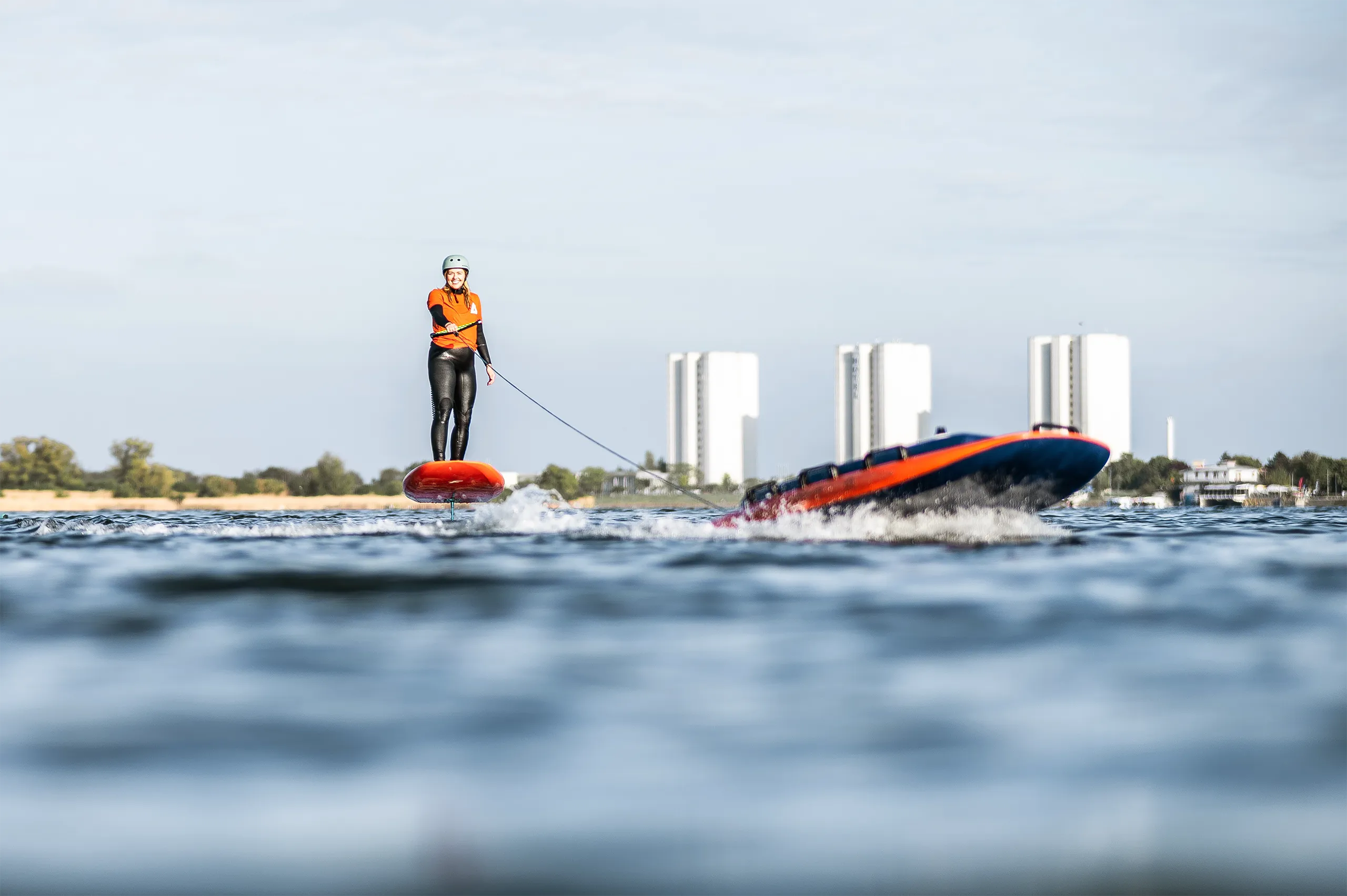 Foilen mit dem Tow Boogie am Burger Binnensee auf Fehmarn